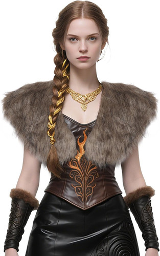 Medieval faux fur shawl - medieval,