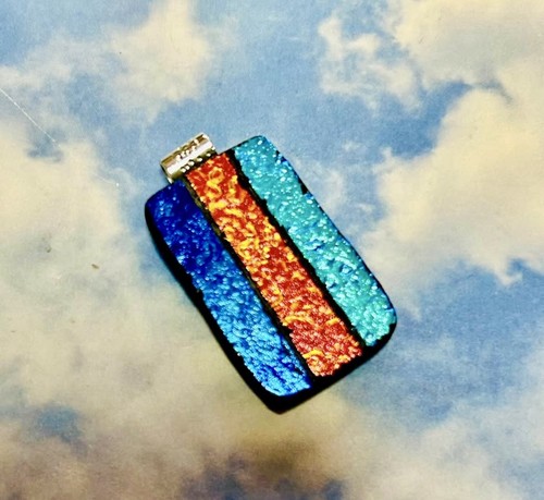 Fused dichroic glass - fused, pendant