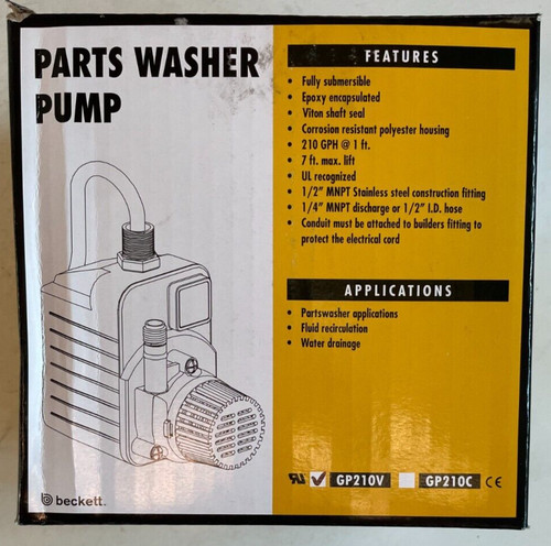 115v 210gph parts washer pump - 115v,
