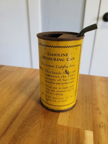 Vintage gasoline measuring can - vintage,