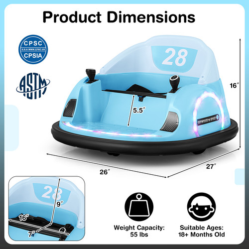 12v electric 360 spin car - 12v,