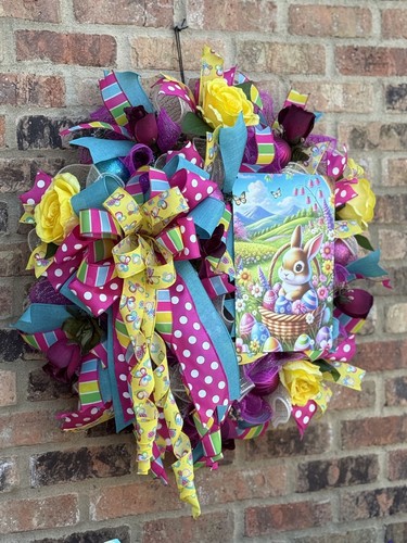 Welcome bunny wreath flower - welcome,