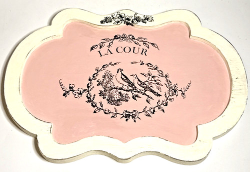Retro wood cycle white pink - up-cycle, white/pink