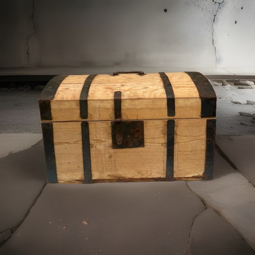Antique pine dome trunk - ,