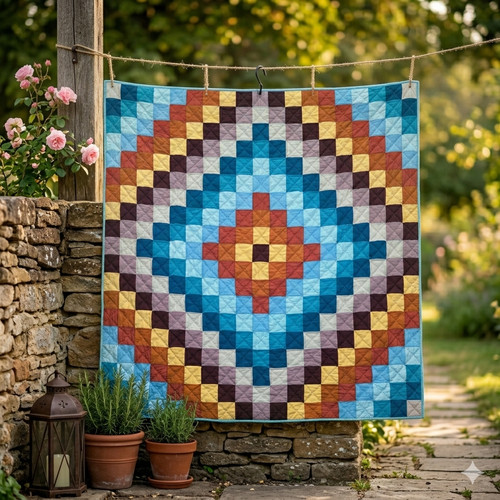 Handmade sunset mosaic - sunset,