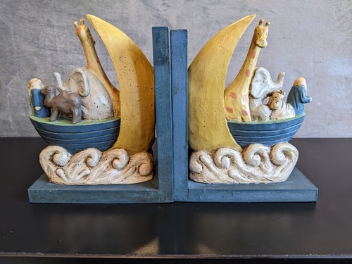 Noah ark bookends - set, with