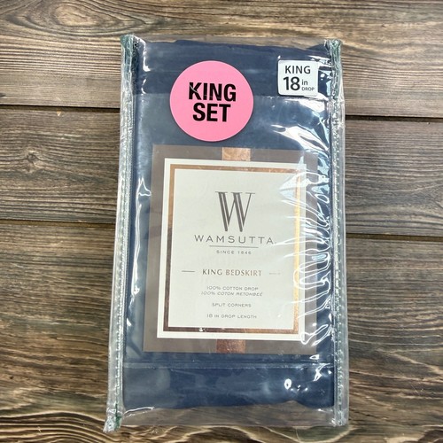 Wamsutta king bedskirt blue - king,