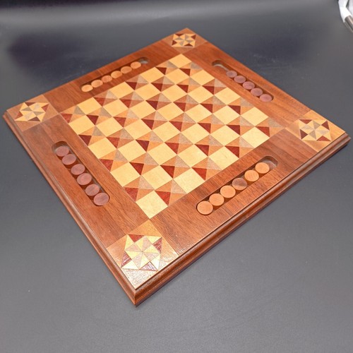 Moroccan custom wood checker - moroccan,
