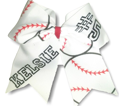 Softball team hair bow free - team,