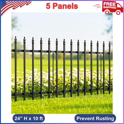 Decorative metal garden fence - garden,