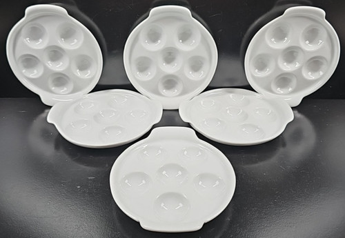Ikea white escargot dishes - 6,