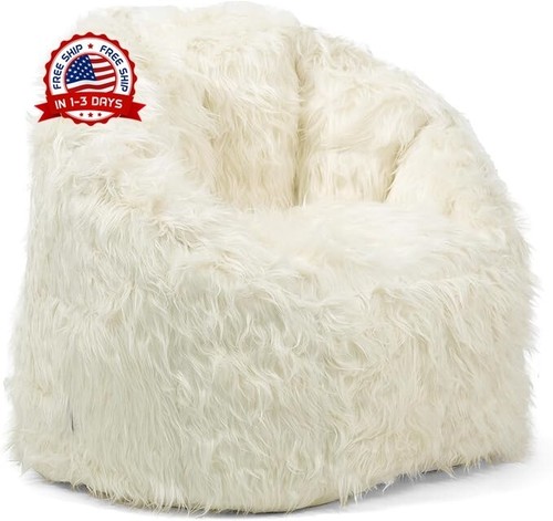 Silla estilo puf piel peluda - estilo, puf,