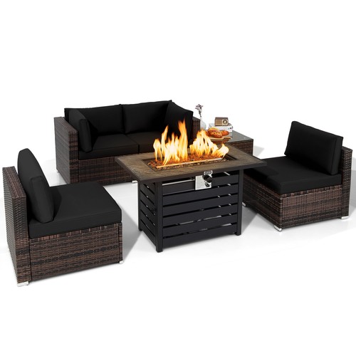 6pcs patio rattan furniture - 6pcs,