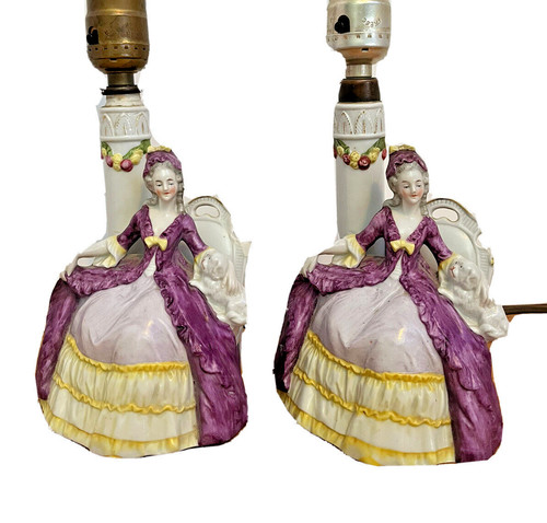 Antique porcelain lamps - antique,