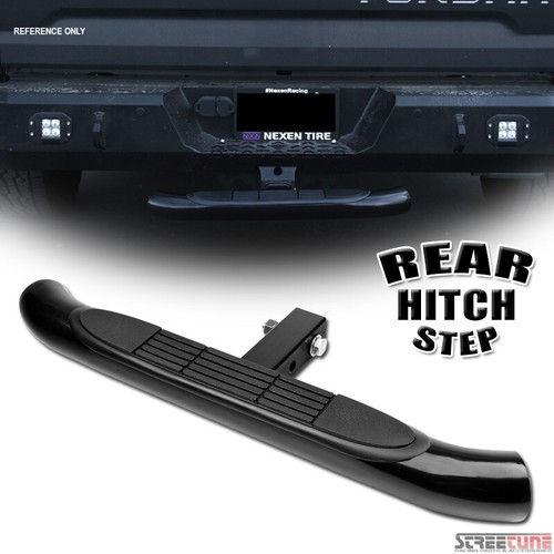 Black steel rear hitch step - steel,