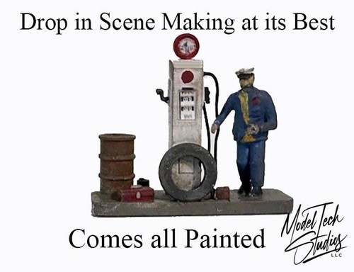 Scale gas pump island with - gas,