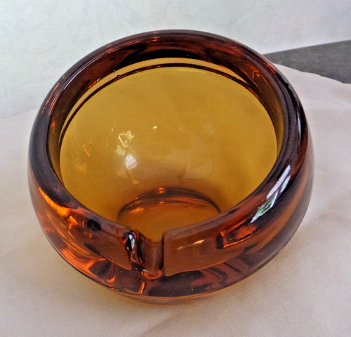 Viking amber glass ashtray - viking,