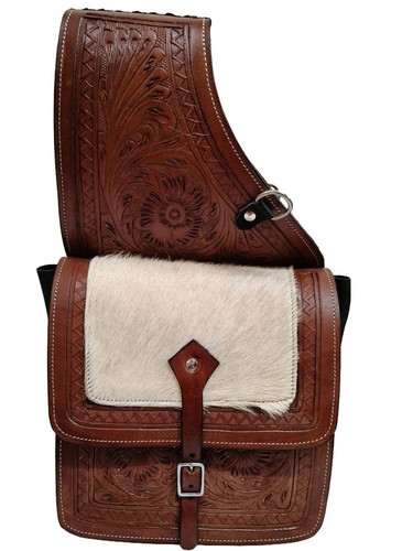 Leather western heron saddle - leather,
