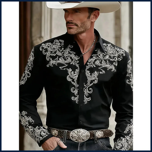 Men vintage printed - men's, 3d