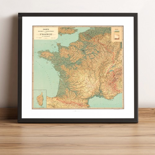 France old map - map, 1880