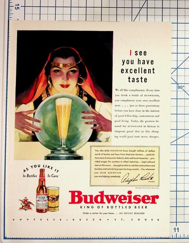 1937 budweiser beer - beer, vintage