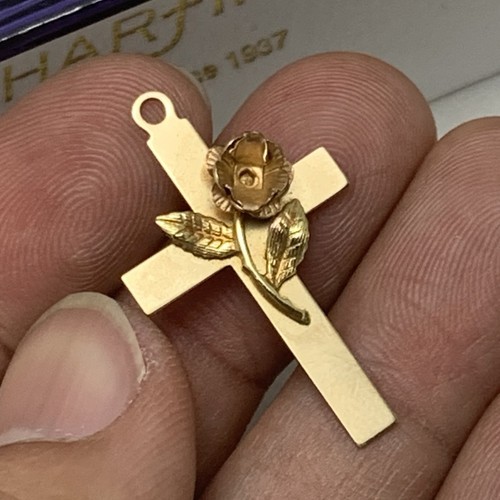 Vintage gold filled rose cross - vintage,