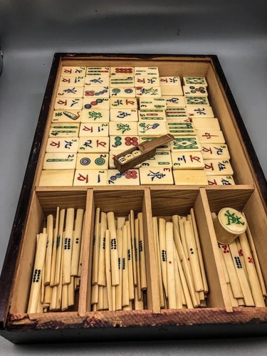 Vintage mahjong mah jongg set - mah,