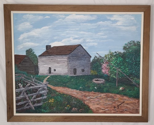 Vintage mid century oil - vintage,