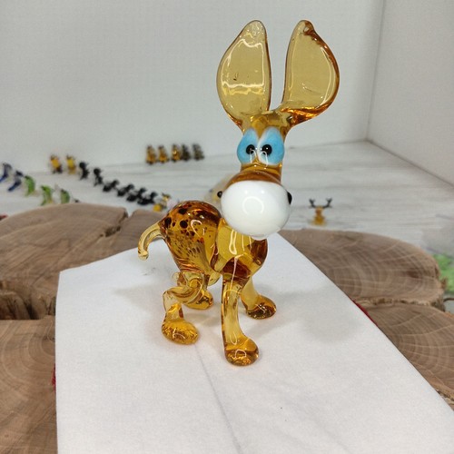 Elegant glass donkey - , figurine