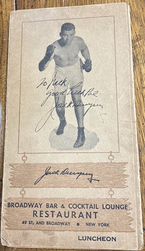 Jack dempsey signed tri fold - signed,
