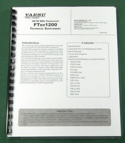 Yaesu ftdx1200 service manual - yaesu,