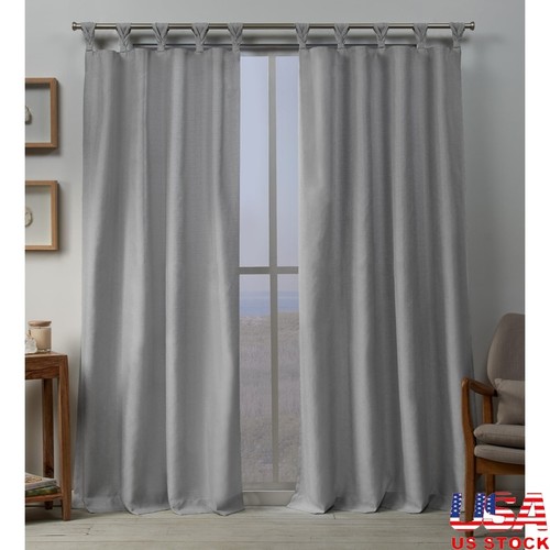 Braided tab top curtain panels - tab,