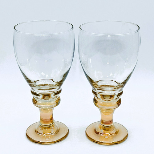 Set amber stemmed water - amber,