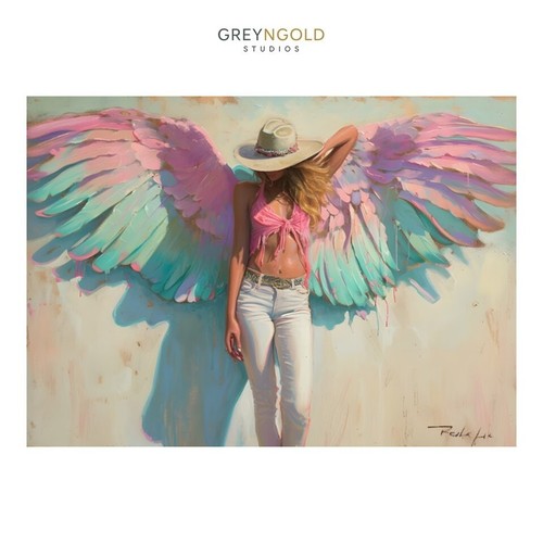 Cowgirl angel wall art - angel, print