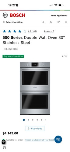 Bosch 500 series - hbl5651uc, 30"