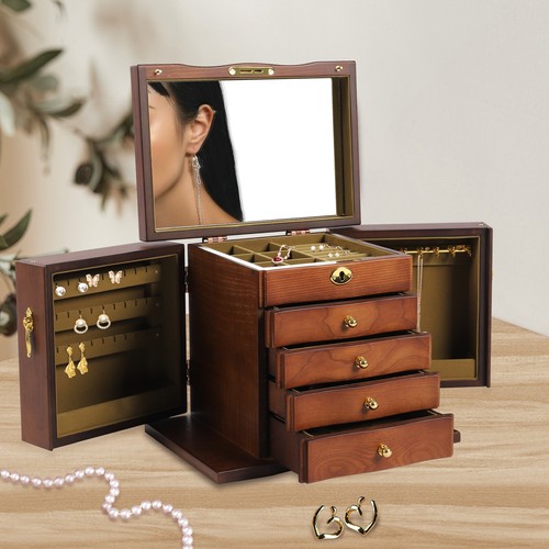 Wooden tier jewelry box - 5-tier,