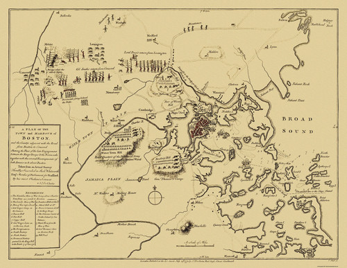 Historic city map boston - historic,