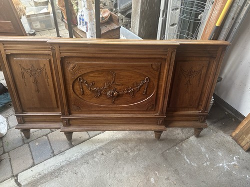 French antique wood bed - french,