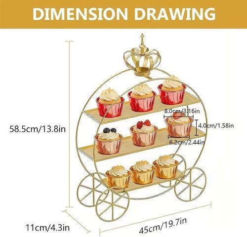 Tier gold cupcake stand - 3-tier,