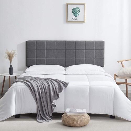 Square tufted fabric headboard - fabric,