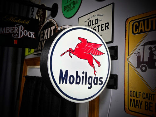 Mobilgas led lightbox sign - led,
