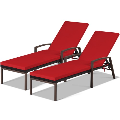 2pcs patio rattan lounge chair - 2pcs,