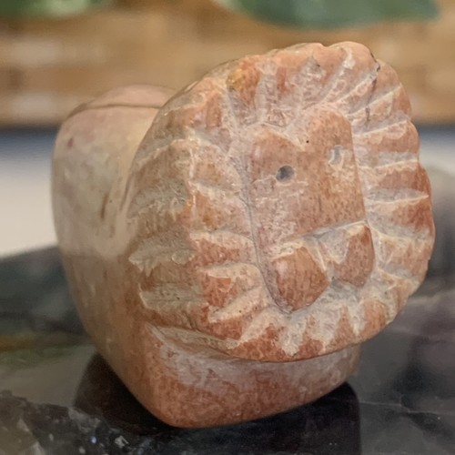 Kisii soapstone carved lion - soapstone,