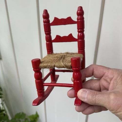 Vtg dollhouse red wooden - dollhouse,