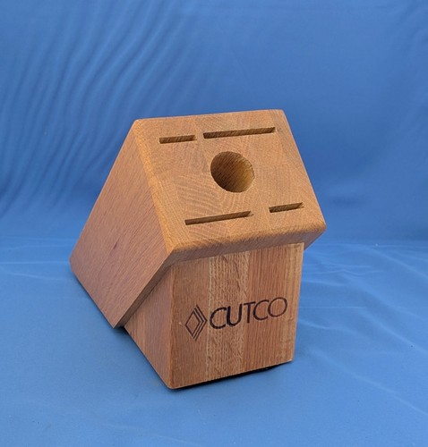 Cutco brand wooden knife - knife, block