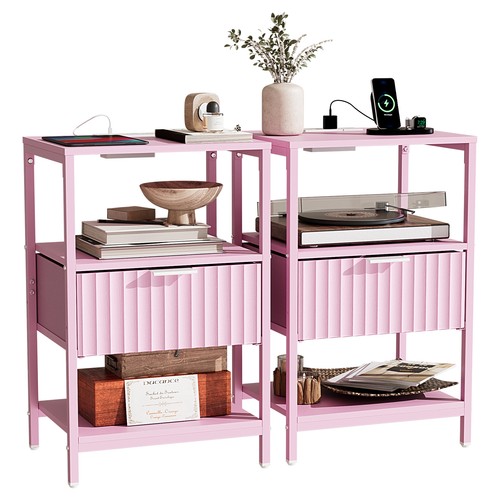 Set fluted nightstand - of,