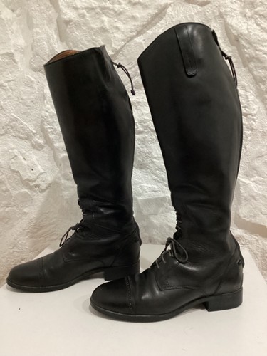 Ariat black leather riding - black,