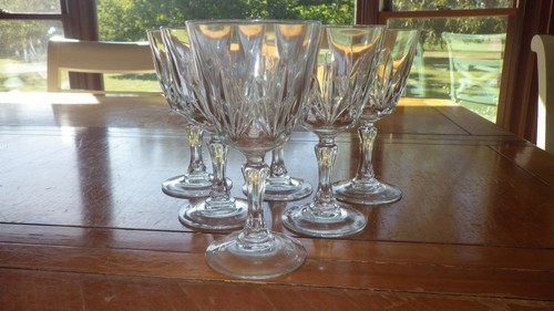Cut glass wine glasses - glass,