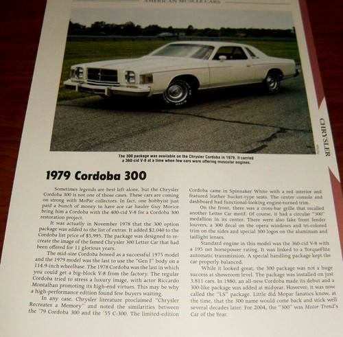 1979 chrysler cordoba - 1979, 300