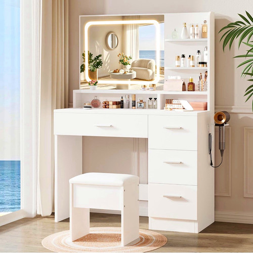 Livelyglow white vanity set - white,